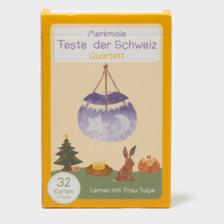 Quartett-Kartenspiel Feste der Schweiz von Lernen mit Frau Tulpe mit Illustrationen zu Schweizer Traditionen